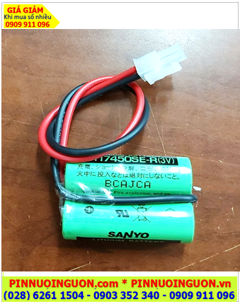 Sanyo 2CR17450SE-R (2 viên ghép đôi), Pin nuôi nguồn Sanyo 2CR17450SE-R lithium 3v 4400mAh chính hãng, Xuất xứ Nhật 
